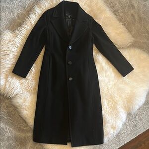 Banana Republic- Double faced black wool maxi coat - petite xs
